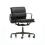 Sessel mit Rollen Soft Pad EA 217 leder schwarz / Mittelhohe Rückenlehne - Leder / Eames, 1969 - Vitra