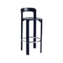 Rey High Bar stool wood blue / H 75 cm - By Bruno Rey x Dietiker, 1971 - Hay