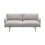 Divano 2 posti Outline Soft tessuto grigio / L 170 cm - Muuto