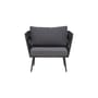 Gepolsterter Sessel Pavone metall schwarz / handgewebtes Polyesterseil - Bloomingville