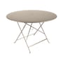 Klapptisch Bistro metall beige / Ø 117 cm -  6/8 Personen - Sonnenschirmloch - Fermob