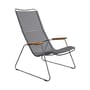 Fauteuil bas Click Lounge plastique gris / Dossier haut - Houe