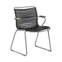 Fauteuil Click Dining plastique noir / Accoudoirs bambou - Houe