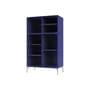 Ripple III Dresser wood blue / Utensil case - W 69.6 x D 38 x H 105 cm / Corrugated Glass - MONTANA