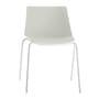 Aiku Stacking chair plastic material white grey / Round metal Base, legs - MDF Italia