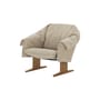 Fauteuil rembourré Bascule Lowback tissu beige / Mécanisme d’inclinaison - Pieds chêne - Vitra