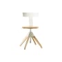 Tuffy Swivel chair plastic material white natural wood Wood & plastic / Adjustable height - Magis