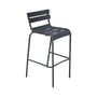 Chaise de bar Luxembourg métal noir / H 80 cm - Aluminium - Fermob