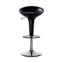 Sgabello alto regolabile Bombo metallo materiale plastico grigio nero /Girevole - H da 50 a 73 cm - Magis