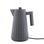 Plissé Electric kettle plastic material grey / 1.7 L - UK version - Alessi