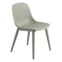 Fiber Chair plastic material green / Wooden legs - Recycled plastic - Muuto