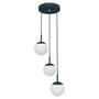 Mooon! Triple LED Pendant metal glass blue / Glass sphere - Bluetooth - Ø 15 cm - Fermob