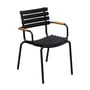 Fauteuil empilable ReCLIPS / Accoudoirs bambou - Plastique recyclé - Houe