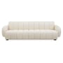 Canapé droit Brigitte tissu blanc beige / 3 places - L 223 cm / Laine bouclée - Jonathan Adler