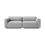 Sofa Develius A textil grau / 3-Sitzer - L 220 cm - &tradition