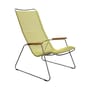 Fauteuil bas Click Lounge plastique jaune / Dossier haut - Houe