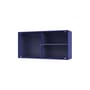 Rangement mural Ripple I bois bleu / Vitrine - L 69,6 x P 20 x H 35,4 cm / Verre ondulé - MONTANA