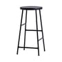 Cornet Bar stool metal wood black / H 65 cm - Bois & métal - Hay