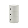 Rangement Componibili New Big plastique blanc / 3 tiroirs - Ø 42 x H 69,5 cm - Kartell