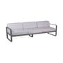 Gartensofa 3-Sitzer Bellevie metall textil weiß grün grau 3-Sitzer / L 235 cm - Stoffbezug weiß-grau meliert - Fermob