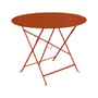 Tavolo pieghevole Bistro metallo arancione / Ø 96 cm - 5 persone / Foro per parasole - Fermob
