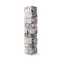 Bibliothèque rotative Ptolomeo métal blanc H 197 cm / 4 faces - Livrest horizontal & vertical - Opinion Ciatti