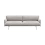Sofa Outline Soft textil grau / 3-Sitzer – L 220 cm - Muuto