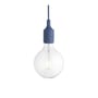 Suspension E27 plastique bleu / Silicone - Ampoule incluse - Muuto