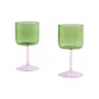 Tint Wine glass glass green / Set of 2 - Hay