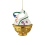 Weihnachtskugel Fleurs de Jorì keramik weiß bunt gold / Frühlingsschwan - handbemaltes Porzellan - Alessi