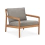 Poltrona imbottita Jack Outdoor tessuto legno marrone beige / Teck & tessuto - Ethnicraft