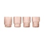 Set de 4 verres Ripple verre rose / Ø 7 x H 9 cm (20 cl) - Ferm Living