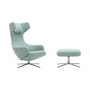 Set fauteuil & repose-pieds Grand Repos tissu vert / Pivotant & inclinable - Vitra