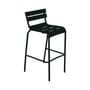 Chaise de bar Luxembourg métal noir / H 80 cm - Aluminium - Fermob