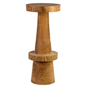 POLSPOTTEN Round four-legs wood stool - Brown