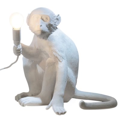 Seletti Monkey Sitting Table lamp white Made In Design UK