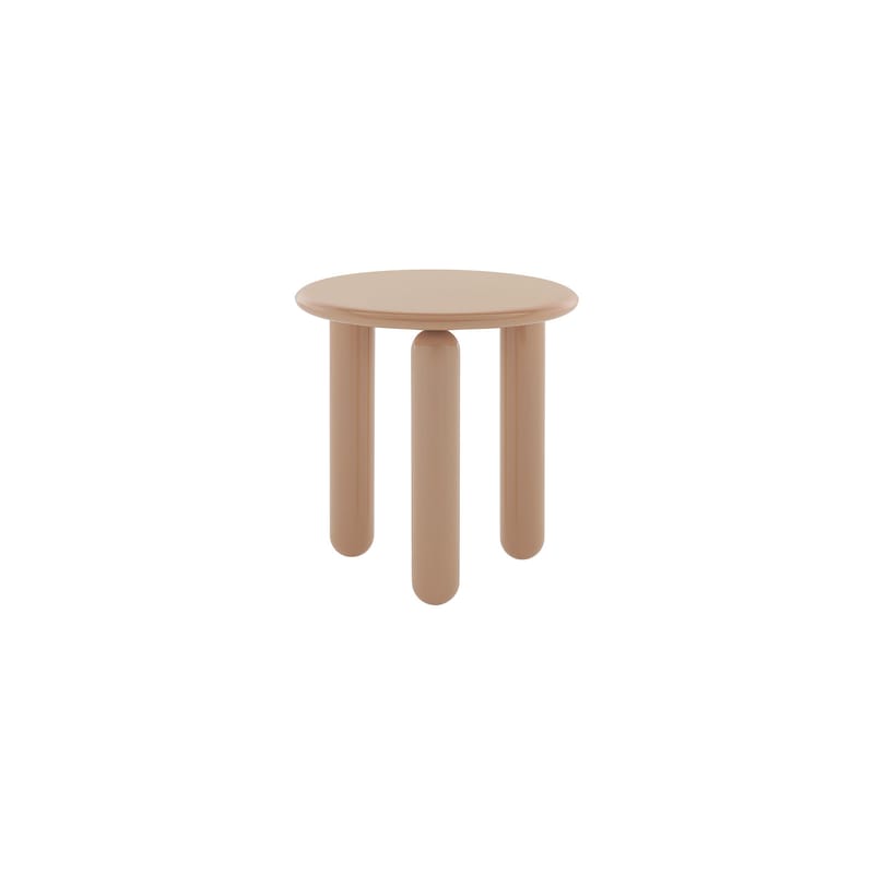 Mobilier - Tables basses - Table basse Undique Mas bois beige / Ø 48 x H 51 cm - Patricia Urquiola, 2023 - Kartell - Beige poudré - Hêtre laqué, MDF laqué