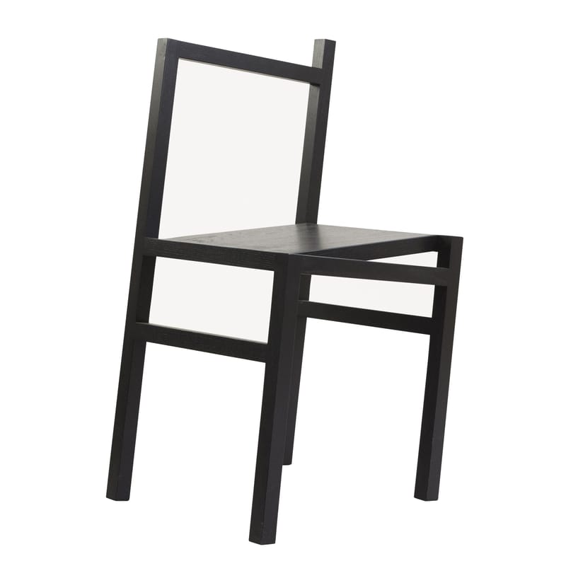 Mobilier - Chaises, fauteuils de salle à manger - Chaise 9.5° bois noir / Illusion d\'optique - Frama  - Noir - Frêne teinté
