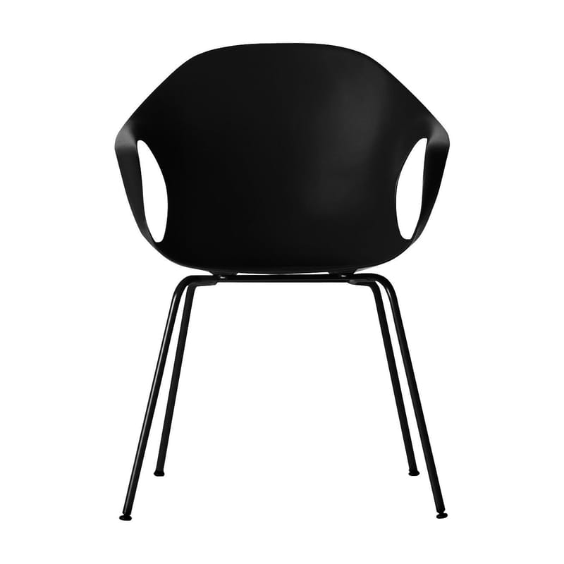 Mobilier - Chaises, fauteuils de salle à manger - Fauteuil Elephant plastique noir - Kristalia - Noir - Acier laqué, Polyuréthane laqué