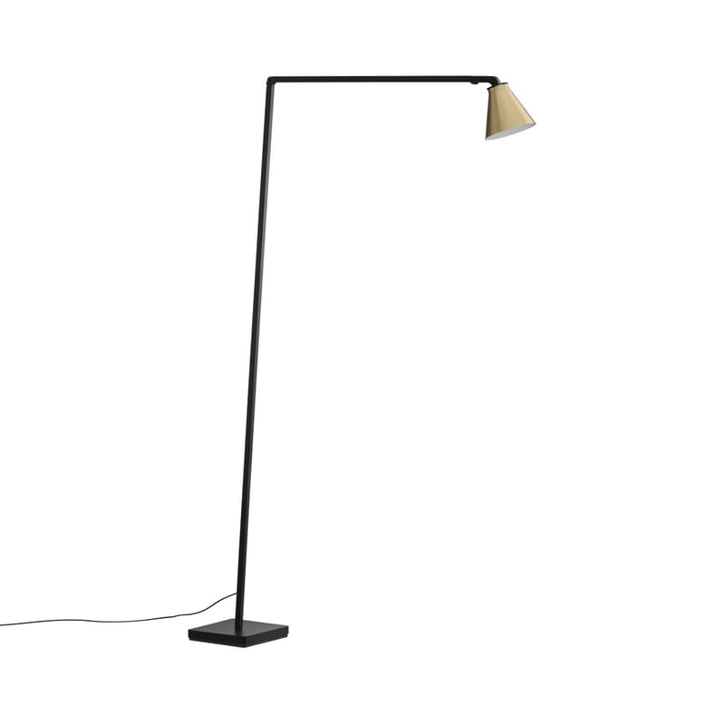 Luminaire - Lampadaires - Lampadaire Untitled Cone métal noir / LED - Orientable - Nemo - Tête cône / Laiton - Aluminum, Technopolymère