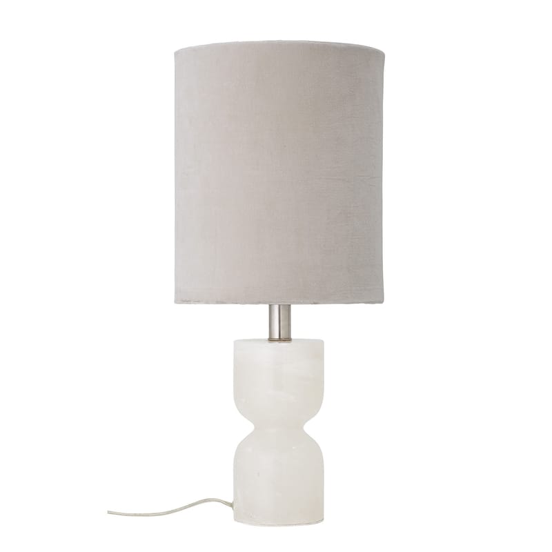 Luminaire - Lampes de table - Lampe de table  tissu pierre blanc beige / albâtre - H 59 cm - Bloomingville - Beige & blanc - Albâtre, Coton, Métal