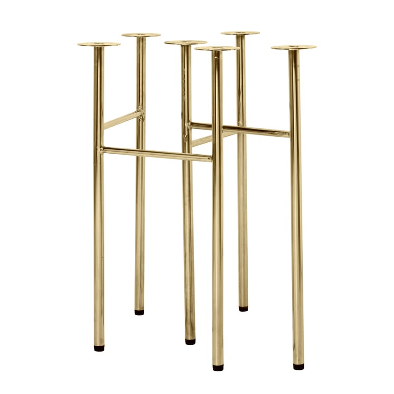Mobilier - Tables - Paire de tréteaux Mingle Small métal or / L 58 cm - Ferm Living - Laiton - Métal plaqué laiton