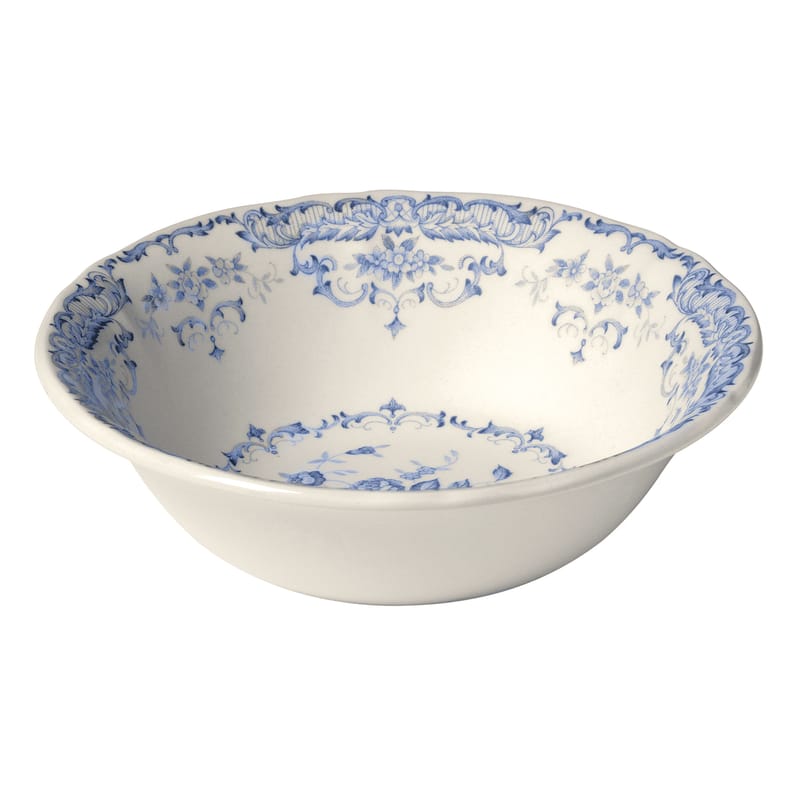 Table et cuisine - Saladiers, coupes et bols - Saladier Rose céramique blanc bleu / Ø 23,7 cm - Bitossi Home - Bleu - Céramique Ironstone