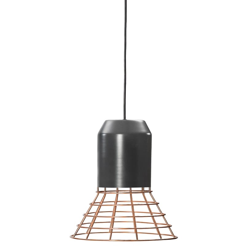 Luminaire - Suspensions - Suspension Bell Light gris cuivre métal / Ø 29 x H 34 cm - ClassiCon - Cuivre & Gris foncé - Cuivre, Métal laqué