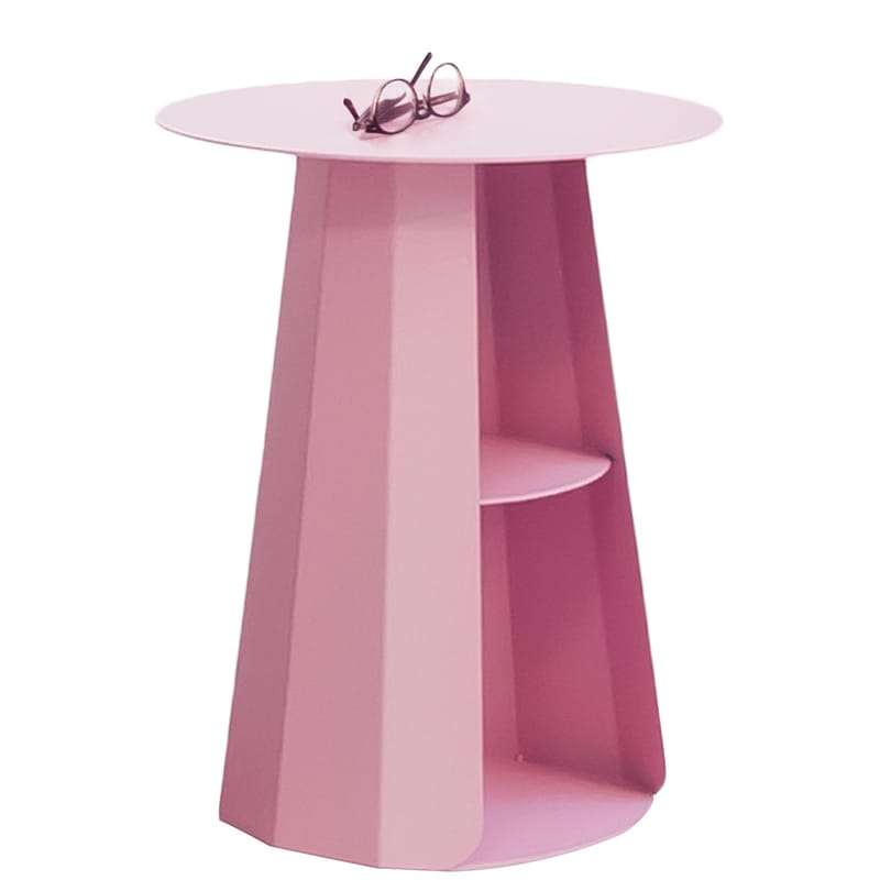 Arredamento - Tavolini  - Tavolino d\'appoggio Ankara metallo rosa / Ø 39 x H 50 cm - Matière Grise - Rosa chiaro - Acciaio