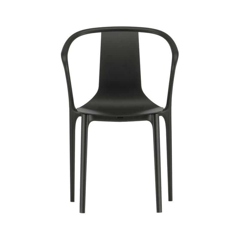Mobilier - Chaises, fauteuils de salle à manger - Chaise Belleville plastique noir - Vitra - Noir - Polyamide