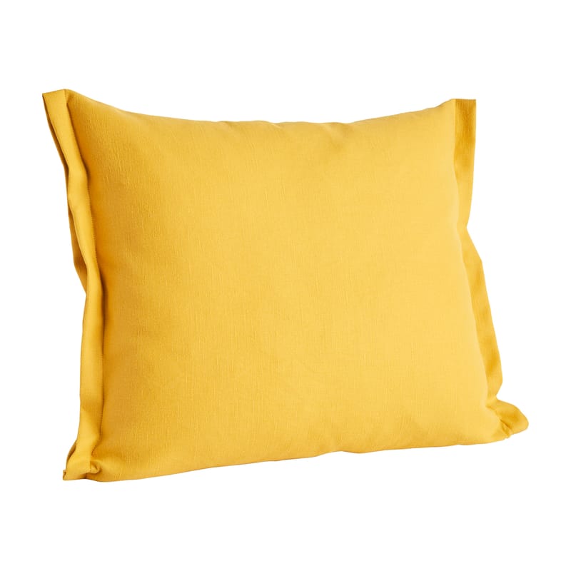 Décoration - Coussins - Coussin Plica Planar tissu jaune / 60 x 55 cm - Hay - Jaune -  Plumes, Coton, Lin