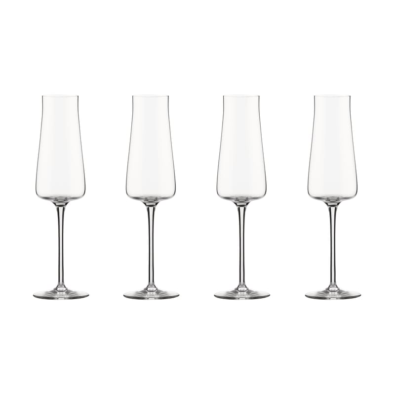 Table et cuisine - Verres  - Flûte à champagne Eugenia verre transparent / Set de 4 - Alessi - Transparent - Verre cristallin