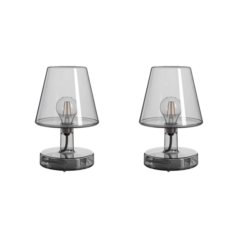 Tendances - Petits prix - Lampe sans fil rechargeable Transloetje LED plastique gris / H 25 cm / Set de 2 - Fatboy - Gris - Polycarbonate