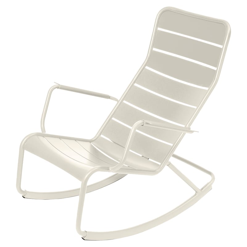 Mobilier - Fauteuils - Rocking chair Luxembourg métal gris / Aluminium - Fermob - Gris argile - Aluminium laqué